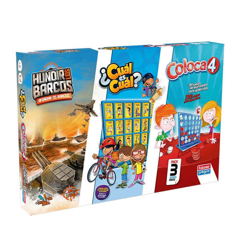 Hundir los Barcos + ¿Cuál es Cuál? + Coloca 4 Juego de mesa