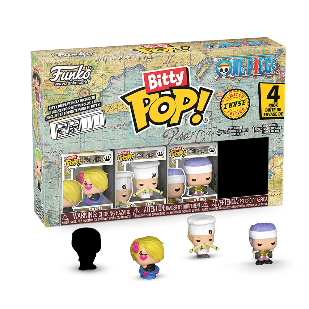 Pack 4 Funko Bitty Pop! One Piece Sanji / Zeff / Krieg / Chase