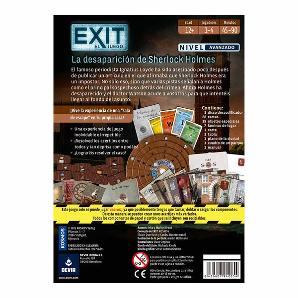 EXIT: La desaparición de Sherlock Holmes Juego de escape