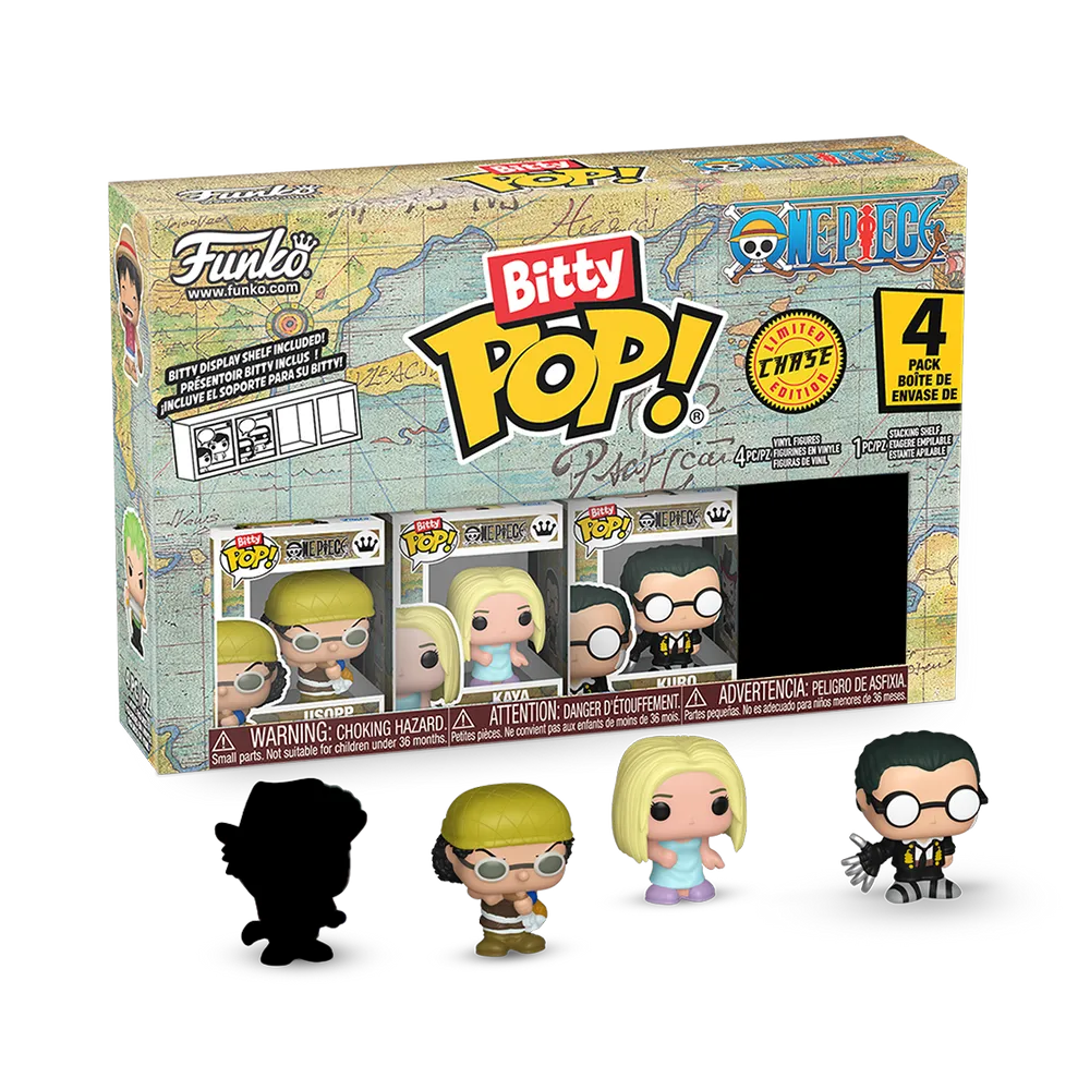 Pack 4 Funko Bitty Pop! One Piece Usopp / Kaya / Kuro / Chase
