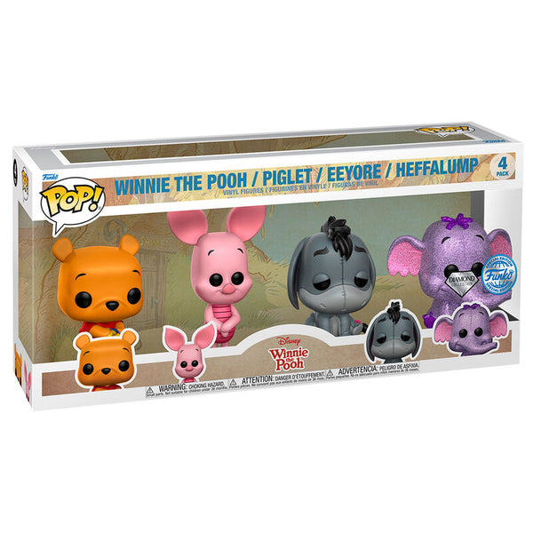 Funko Pop! 4 Pack Disney Winnie the Pooh / Piglet / Eeyore / Heffalump (Special Edition) (Diamond Collection)